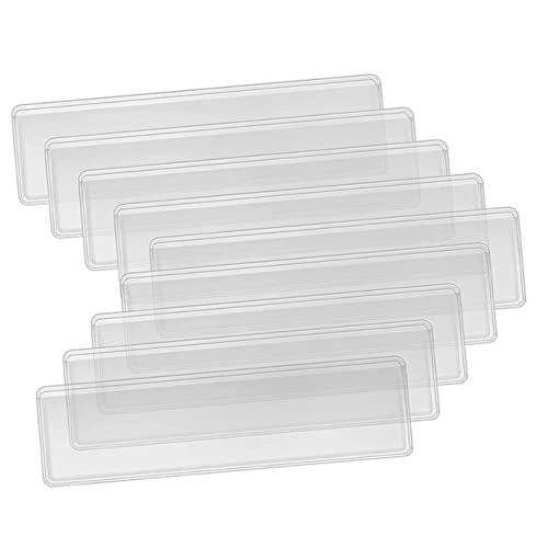 FUNOMOCYA 50Stücke Teiliges Selbstklebende Etikettenhalter für Organisation von Dokumenten und Aufbewahrung Transparent Robust für Whiteboards und Ordner Einfach zu Handhaben von FUNOMOCYA