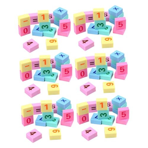 FUNOMOCYA 6 Boxen Niedliche Mini Radiergummis mit Zahlen Rechenzeichen Schmutzfreie Reinigung als Schulbelohnung und Geschenk für Boxen von FUNOMOCYA