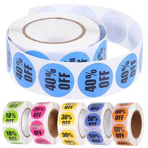 FUNOMOCYA 6 Rollen Kleine Runde Rabattaufkleber Selbstklebend Preiswerte Retail Store Label Tags Praktische Decals für Einzelhandel und Sticker FUNOMOCYA 6 Rollen Kleine Runde Rabattaufkleber Selbstklebend Preiswerte Retail Store Label Tags Praktische Decals für Einzelhandel und Sticker von FUNOMOCYA