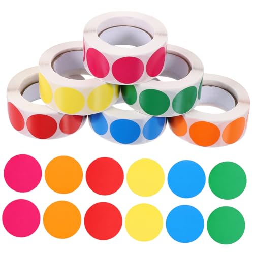 FUNOMOCYA 6 Rollen Runde Klebepunkte Aufkleber Selbstklebend Farbige Markierungsetiketten für DIY Büro Haushaltsorganisation Leicht Ablösbar FUNOMOCYA 6 Rollen Runde Klebepunkte Aufkleber Selbstklebend Farbige Markierungsetiketten für DIY Büro Haushaltsorganisation Leicht Ablösbar von FUNOMOCYA