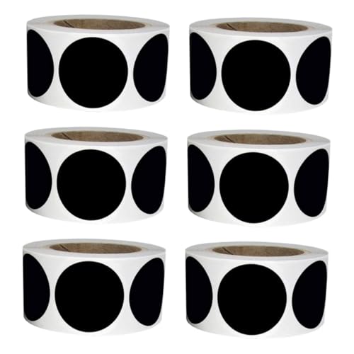 FUNOMOCYA 6 Rollen Schwarze PVC Aufkleber Rund Selbstklebende Wiederablösbare Beschriftbare Etiketten für Organisation von Gläsern Flaschen Lagerboxen Wasserfest und Strapazierfähig FUNOMOCYA 6 Rollen Schwarze PVC Aufkleber Rund Selbstklebende Wiederablösbare Beschriftbare Etiketten für Organisation von Gläsern Flaschen Lagerboxen Wasserfest und Strapazierfähig von FUNOMOCYA