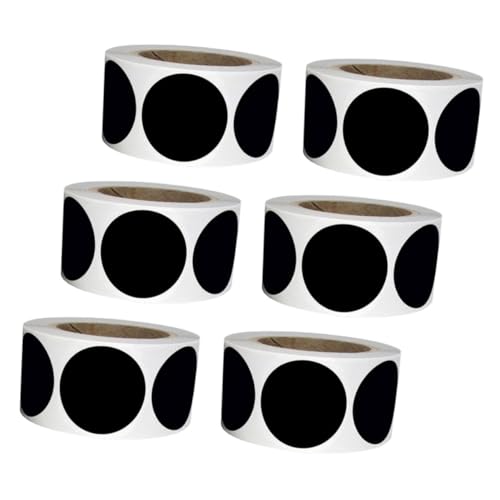 FUNOMOCYA 6 Rollen Schwarze PVC Rundetiketten Wasserfest Selbstklebend Beschreibbare Aufkleber für Lagerboxen Küche Büro und Behälter Langlebig und Wiederablösbar FUNOMOCYA 6 Rollen Schwarze PVC Rundetiketten Wasserfest Selbstklebend Beschreibbare Aufkleber für Lagerboxen Küche Büro und Behälter Langlebig und Wiederablösbar von FUNOMOCYA