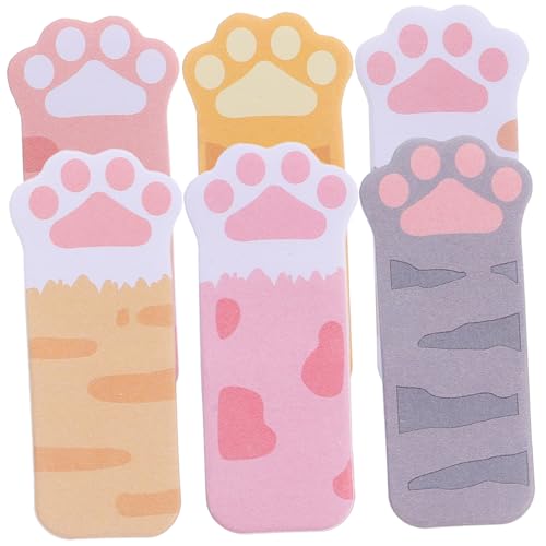 FUNOMOCYA 6 Sätze Paw Shaped Memo Pads von Kawaii Haftnotizen für Schule und Büro Selbstklebende To Do Listen mit Praktischen Seitenmarkierungen für Notizen und Erinnerungen von FUNOMOCYA