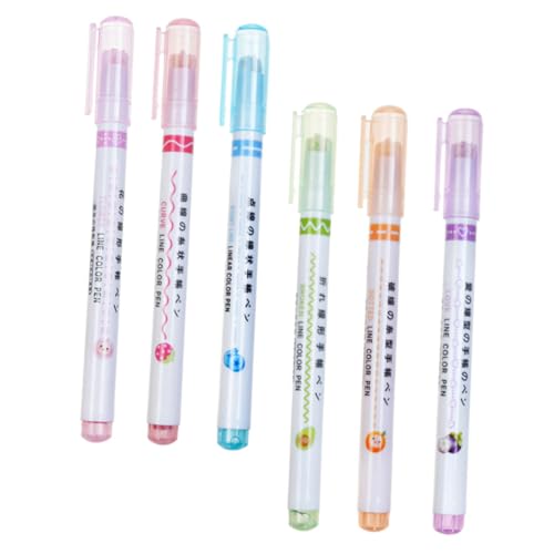 FUNOMOCYA 6 Stück Ästhetische Highlighter Marker Stifte mit Rollerspitze Schnelltrocknend Glatte für Notizen Kunst Scrapbooking und Journaling Bunte Schreibwaren für Schüler und Studenten von FUNOMOCYA