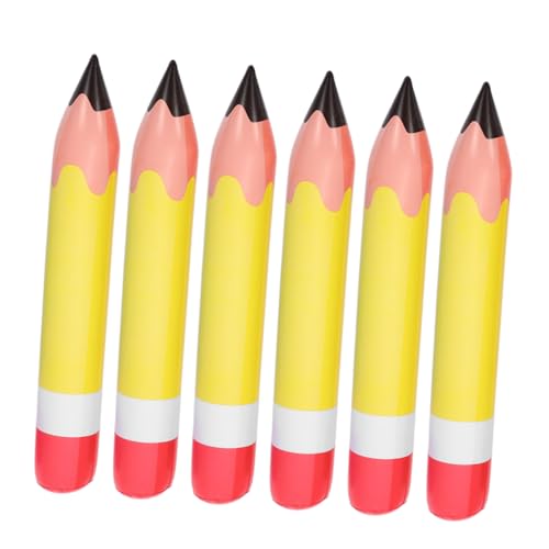 FUNOMOCYA 6 Stück Aufblasbare Bleistift Dekoration aus PVC Große Bleistift Requisiten für Schulanfang Kreative Klassenzimmer Dekoration Langlebig und Leicht für Partys und Veranstaltungen von FUNOMOCYA