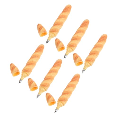 FUNOMOCYA 6 Stück Brot Kugelschreiber mit Schwarzer Tinte Realistische Brotoptik Kreative Schreibstifte für Schule Büro Stilvolle und Praktische Schul Bürozubehör von FUNOMOCYA