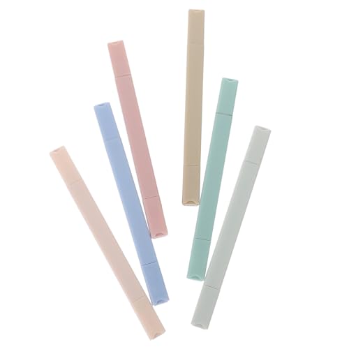 FUNOMOCYA 6 Stück Doppelkopf Textmarker für Schüler und Lehrer Kleine Highlighter Marker Stifte mit Leuchtenden Farben zum Markieren von Büchern und Notizen Angenehm zu Greifen Glatt von FUNOMOCYA