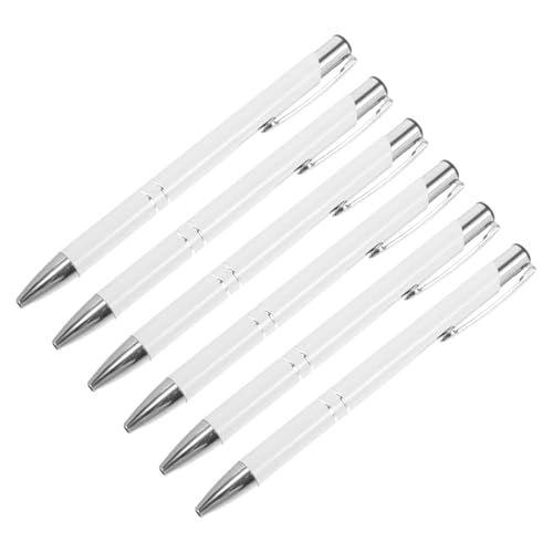 FUNOMOCYA 6 Stück Einziehbare Kugelschreiber aus Metall Feine Spitze Ergonomisch Stabile Bauweise für Büro Schule und Business Silberfarbene Schreibgeräte mit Angenehmem Griffgefühl FUNOMOCYA 6 Stück Einziehbare Kugelschreiber aus Metall Feine Spitze Ergonomisch Stabile Bauweise für Büro Schule und Business Silberfarbene Schreibgeräte mit Angenehmem Griffgefühl von FUNOMOCYA
