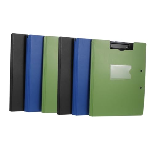 FUNOMOCYA 6 Stück Faltbare Klemmbretter Teiliges mit Doppelten Metallclips für Schule Büro und Klassenzimmer Wasserfest und Vielseitig Einsetzbar für Dokumente und Notizen von FUNOMOCYA