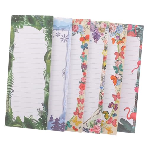 FUNOMOCYA 6 Stück Magnetische Notizblöcke mit Bunten Mustern Praktische Kleine Kühlschrank Memo Notepads Magnetische Einkaufslisten für Haushalt und Büro Haftbar Metallflächen Organisieren von FUNOMOCYA