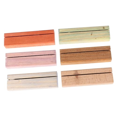 FUNOMOCYA 6 Stück Massiver Holz Kartenhalter Tischkartenhalter Platzkartenhalter Ständer Memo Clips für Hochzeit Dinner Party Geburtstag Jubiläum Party von FUNOMOCYA