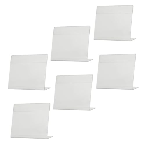 FUNOMOCYA 6 Stück Teiliges Acryl Preisetiketten Display Transparenter Sign Holder Stand mit Praktischem Flyer Display Wasserabweisend und Staubgeschützt Geeignet für Supermärkte und von FUNOMOCYA