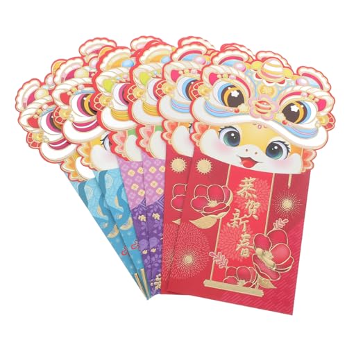 FUNOMOCYA 6 Stück Teiliges Chinesische Neujahrs Rote Umschläge Jahr der Schlange Kleine Rote Briefumschläge mit Lebendigem Cartoon Design Sichere Glücksgeldumschläge für Frühlingsfest und FUNOMOCYA 6 Stück Teiliges Chinesische Neujahrs Rote Umschläge Jahr der Schlange Kleine Rote Briefumschläge mit Lebendigem Cartoon Design Sichere Glücksgeldumschläge für Frühlingsfest und von FUNOMOCYA