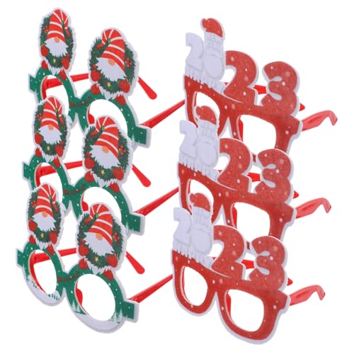 FUNOMOCYA 6 Stück Teiliges Kinderparty Weihnachtsbrillen Cartoon Brillenrahmen Weihnachtsdeko Partybrillen für Festliche Fotos Weihnachten Xmas von FUNOMOCYA