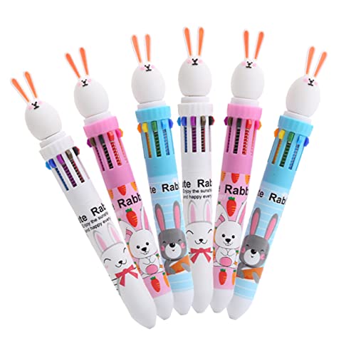 FUNOMOCYA 6 Stück Teiliges Mehrfarbiger Verschleißfester Kugelschreiber mit Niedlichem Hasen Design Spitze Ergonomisch für Schüler Schreibset für Schule und Alltag FUNOMOCYA 6 Stück Teiliges Mehrfarbiger Verschleißfester Kugelschreiber mit Niedlichem Hasen Design Spitze Ergonomisch für Schüler Schreibset für Schule und Alltag von FUNOMOCYA