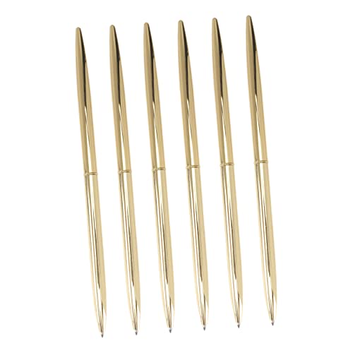 FUNOMOCYA 6 Stück Teiliges Metall Kugelschreiber Goldfarben Langlebig Leicht Metallkugelschreiber mit Schwarzer für Büro Schule Business Hotel Bank FUNOMOCYA 6 Stück Teiliges Metall Kugelschreiber Goldfarben Langlebig Leicht Metallkugelschreiber mit Schwarzer für Büro Schule Business Hotel Bank von FUNOMOCYA