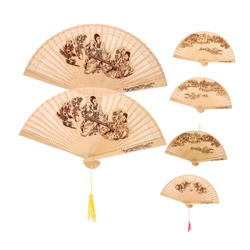 FUNOMOCYA 6 Stück Teiliges Vintage Chinesischer Faltbarer Handfächer aus Holz Dekorative Langlebige Fächer für Hochzeiten Geschenke Bühnenrequisiten und Stilvolle Alltagsnutzung FUNOMOCYA 6 Stück Teiliges Vintage Chinesischer Faltbarer Handfächer aus Holz Dekorative Langlebige Fächer für Hochzeiten Geschenke Bühnenrequisiten und Stilvolle Alltagsnutzung von FUNOMOCYA