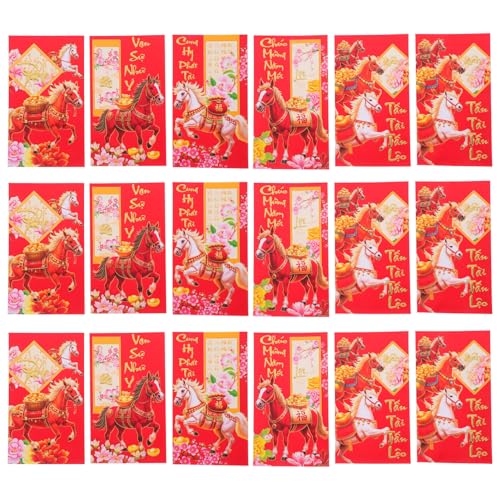 FUNOMOCYA 60 Stück 2026 Vietnamesisches Neujahr Rote Umschläge Pferd Geldpakete Chinesisches Frühlingsfest Glücksgeldbeutel Für Asiatische Neujahrsparty von FUNOMOCYA