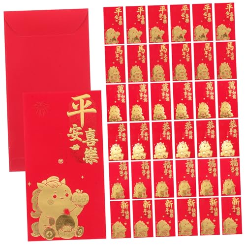 FUNOMOCYA 60 Stück Chinesische Neujahr Rote Umschläge Jahr Des Pferdes Hongbao Packets Kreative Frühlingsfest Geldumschläge Für Familienfeiern Und Tet Festlichkeiten von FUNOMOCYA