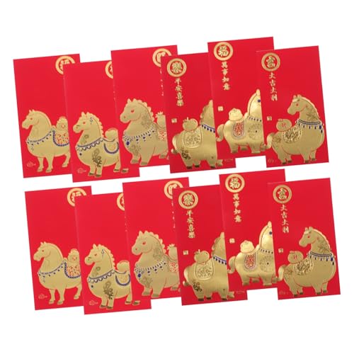 FUNOMOCYA 60 Stück Chinesische Neujahrs-rotumschläge mit Pferdemotiv Traditionelle Papier-hongbao für Frühlingsfest Hochzeiten und Festliche Geschenkübergabe von FUNOMOCYA