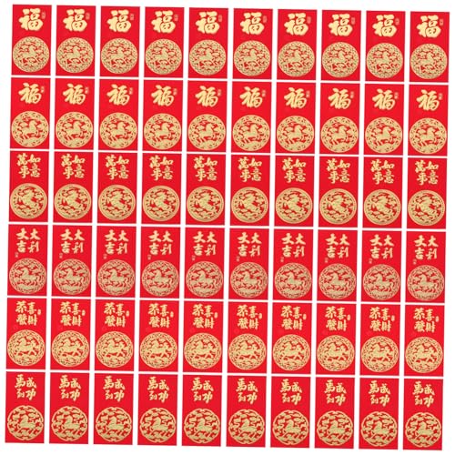 FUNOMOCYA 60 Stück Chinesisches Neujahr Rote Umschläge Pferdejahr Traditionelle Geldumschläge Glücksumschläge Frühlingsfest Umschläge für Familie und Freunde von FUNOMOCYA