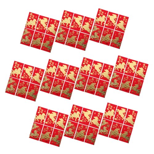 FUNOMOCYA 60 Stück Kreative rote Umschläge für das Jahr des Pferdes Chinesisches Neujahr rote Pakete 2026 Neujahr Hongbao Geldumschläge chienese Umschläge Glücksgeldumschlag Papier von FUNOMOCYA