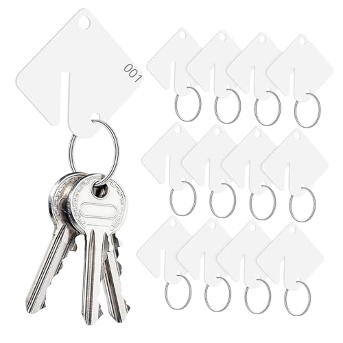 FUNOMOCYA 60 Stück Leere Acryl Schlüsselanhänger mit Schlüsseletiketten zum Beschriften Robuste DIY Schlüsselbeschriftung Spaltringe Vielseitig für Schlüsselorganisation und von FUNOMOCYA