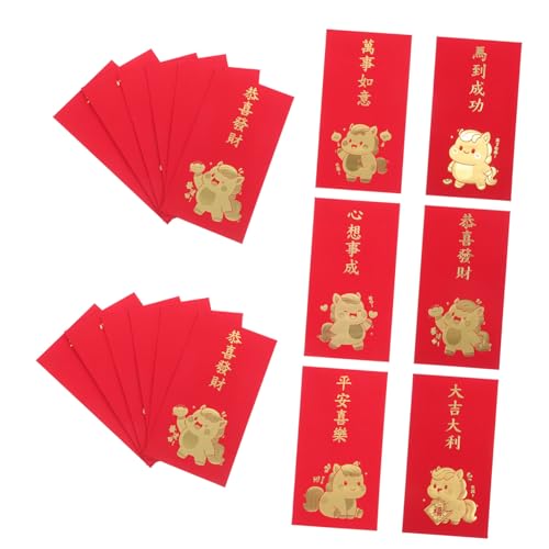 FUNOMOCYA 60 Stück Lunar Year Umschläge Rotes Pferd Jahr Kreative Hongbao Umschläge Vietnamesische Glücksumschläge Großes Fassungsvermögen Für Festliche Geldgeschenke von FUNOMOCYA