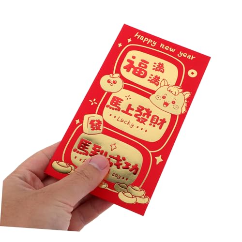 FUNOMOCYA 60 Stück Rote Umschläge Jahr Des Pferdes Kreative Chinesische Neujahrsumschläge aus Papier mit Festlichem Pferdemotiv Glücksbringer für Frühlingsfest Geburtstagsgrüße und Lunar FUNOMOCYA 60 Stück Rote Umschläge Jahr Des Pferdes Kreative Chinesische Neujahrsumschläge aus Papier mit Festlichem Pferdemotiv Glücksbringer für Frühlingsfest Geburtstagsgrüße und Lunar von FUNOMOCYA
