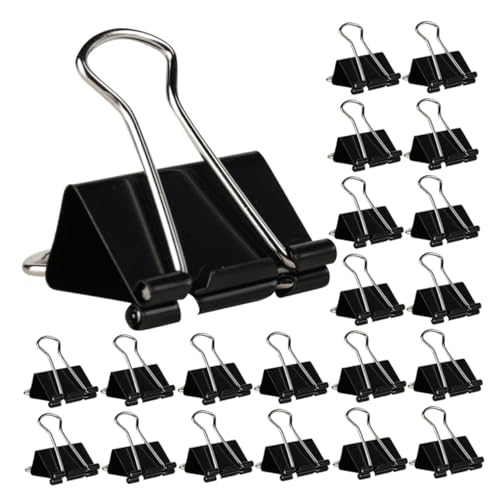 FUNOMOCYA 60 Stück Schwarzer Binderclip Ordner Für Die Schule Heftklammern in Loser Schüttung Büromaterial Für Den Schreibtisch Papierclips Büroklammern Kleine Heftklammern Eisen Black FUNOMOCYA 60 Stück Schwarzer Binderclip Ordner Für Die Schule Heftklammern in Loser Schüttung Büromaterial Für Den Schreibtisch Papierclips Büroklammern Kleine Heftklammern Eisen Black von FUNOMOCYA