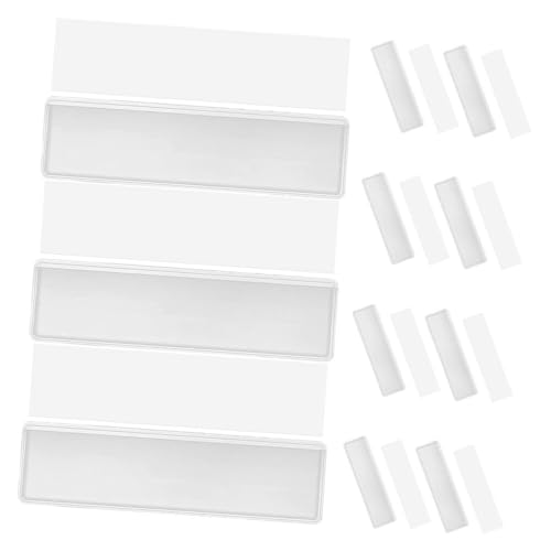 FUNOMOCYA 60 Stück Transparente Selbstklebende Etikettenhalter mit Einsteckkarten Klare Beschriftungstaschen für Regale Vielseitig Einsetzbar für Lager Bibliothek Einzelhandel und von FUNOMOCYA