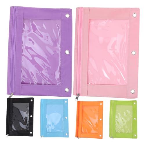 FUNOMOCYA 6Stücke Oxford Bindertaschen mit Reißverschluss Große Bleistiftbeutel Transparente Dokumententaschen für Schule Büro und Reisen Reißfest und Schmutzabweisend für Dateien von FUNOMOCYA