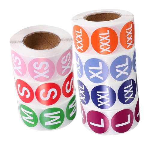 FUNOMOCYA 7 Rollen Größenrundetiketten Selbstklebend für Kleidung Farbige Klebeetiketten für Textilien Xs Xxxl Praktisch Organisieren für Haushalt und Einzelhandel FUNOMOCYA 7 Rollen Größenrundetiketten Selbstklebend für Kleidung Farbige Klebeetiketten für Textilien Xs Xxxl Praktisch Organisieren für Haushalt und Einzelhandel von FUNOMOCYA
