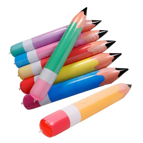 FUNOMOCYA 7 Stück Riesiger Aufblasbarer Bleistift Teiliges aus PVC für Schulanfang Geburtstagsfeiern und Klassenzimmerdekoration in Farben Orange Gelb Blau Grün und Rot Leicht Aufzuhängen von FUNOMOCYA