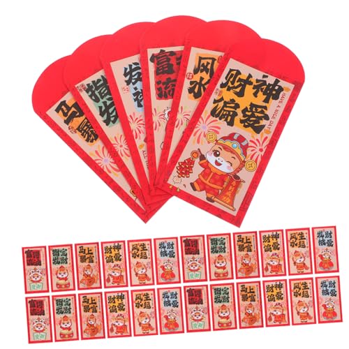 FUNOMOCYA 72 Stück Rote Umschläge für das Frühlings fest chinesisches Hong-Bao glückliche Geldtasche roter Hongbao Frühlingsfest Hongbao Luxuriöser roter Umschlag Mondroter Umschlag Papier von FUNOMOCYA