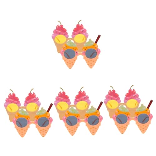 FUNOMOCYA 8 Stck. Hawaii Party Sonnenbrille mit Eiscreme Design Lustige Brillen für Strand und Kostümpartys Foto Requisiten für Sommerfeiern von FUNOMOCYA