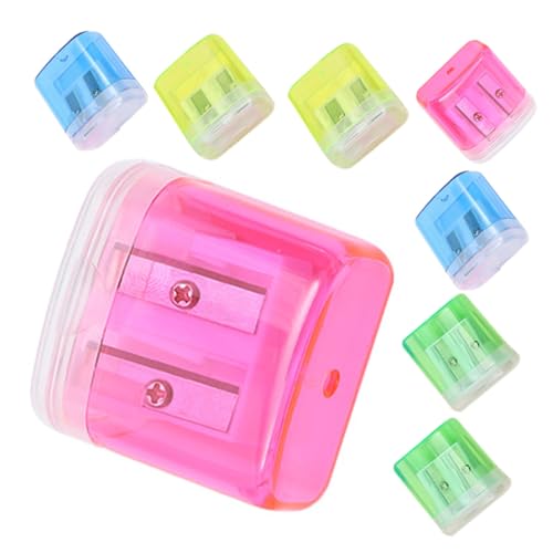 FUNOMOCYA 8 Stück Teiliges Manueller Bleistiftspitzer Doppelöffnung Praktische Langlebige Tischanspitzer für Schule Büro und Zuhause Transparente Bunte Gehäuse in Gelb Grün Blau Rosa FUNOMOCYA 8 Stück Teiliges Manueller Bleistiftspitzer Doppelöffnung Praktische Langlebige Tischanspitzer für Schule Büro und Zuhause Transparente Bunte Gehäuse in Gelb Grün Blau Rosa von FUNOMOCYA