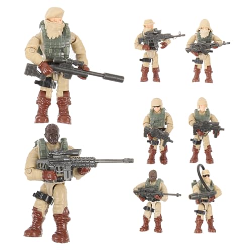 FUNOMOCYA 8 Stück Teiliges Mini Soldaten Figuren Bewegliche Kleine Actionfiguren Detailreiche Mikro Soldaten Modelle Leichte Miniatur Spielzeugsoldaten für Tischdekoration und Sammeln von FUNOMOCYA