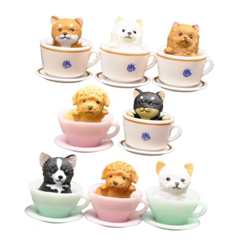 FUNOMOCYA 8 Stück Teiliges Miniatur Katzen Hundefiguren aus Robustem PVC Realistisch Gestaltet für Puppenhäuser Schreibtischdekoration und Mikro-Landschaft Kompakt Detailreich Vielseitig von FUNOMOCYA