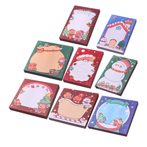 FUNOMOCYA 8 Stück Teiliges Weihnachts Memo Pads mit Ablösbaren Haftnotizen Praktische Wiederverwendbare Notizzettel für Schule und Büro Bunte Cartoon Designs zum Beschriften und Organisieren FUNOMOCYA 8 Stück Teiliges Weihnachts Memo Pads mit Ablösbaren Haftnotizen Praktische Wiederverwendbare Notizzettel für Schule und Büro Bunte Cartoon Designs zum Beschriften und Organisieren von FUNOMOCYA
