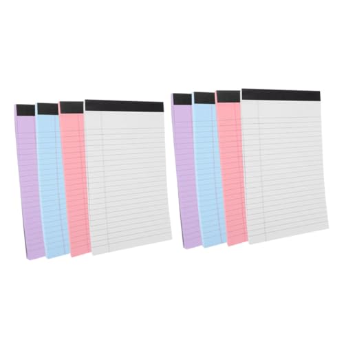 FUNOMOCYA 8 bedruckter Papierblock Notizbilder LED Büro gefüttert Memo Schreiben Notizbücher Notizblock für Taschen breites liniertes Papier A5-Notizblock im Taschenformat Beachten Sie Pads von FUNOMOCYA