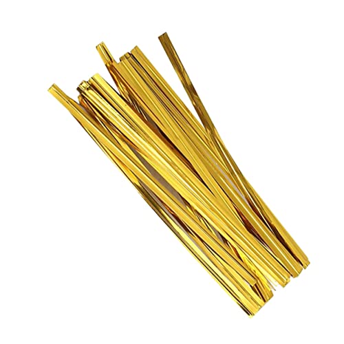 FUNOMOCYA 800Stücke Goldene Twist Krawatten für Bonbontüten Geschenkverpackungen und Partybedarf für Festliche und Einfache Handhabung von FUNOMOCYA
