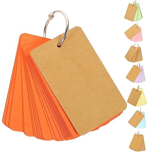 FUNOMOCYA 8Stücke Leere Flashcards Notizkarten mit Ring Farbige Karten für Memos Handgemachte Notizblätter im Kompakten Format für Notizen und Lernzwecke von FUNOMOCYA
