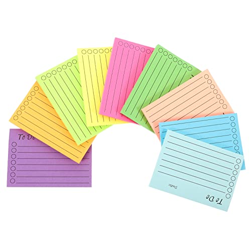 FUNOMOCYA 9 Stück Teiliges Set Selbstklebende Notizblätter Fluoreszierenden Farben Praktische Haftnotizen für Büro Schule und Zuhause für To Do Listen und Kreative Ideen von FUNOMOCYA
