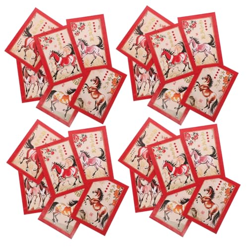 FUNOMOCYA 90 Stück Chinesische Neujahrs-rotumschläge mit Pferdemotiv Cartoon Lucky Money Umschläge Hongbao für Frühlingsfest Hochzeit Geburtstag Traditionelles Lunar Envelope von FUNOMOCYA