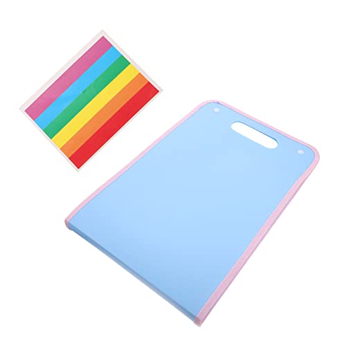 FUNOMOCYA Aufbewahrungstasche Dateiorganisator Aktentasche Tragbarer Dateiordner Dokumentieren Quittungsorganisator A4 Ordner Halter Mehrschichtiger Dokumentenordner Sky-blue Plastik von FUNOMOCYA