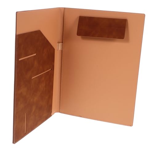 FUNOMOCYA Business Portfolio Aktenordner Leder mit Magnetverschluss Multifunktionaler Dokumenten Organizer Praktischer Büroordner für Verträge und Unterlagen Eleganter Brauner Mappe von FUNOMOCYA