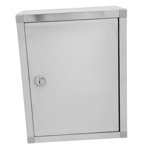 FUNOMOCYA Edelstahl Wandmontierte Aufbewahrungsbox mit Schloss Wasserdichtes Briefkasten Handy Safe für Büro und Schule Multifunktionale Sammelbox für Vorschläge und Spenden von FUNOMOCYA