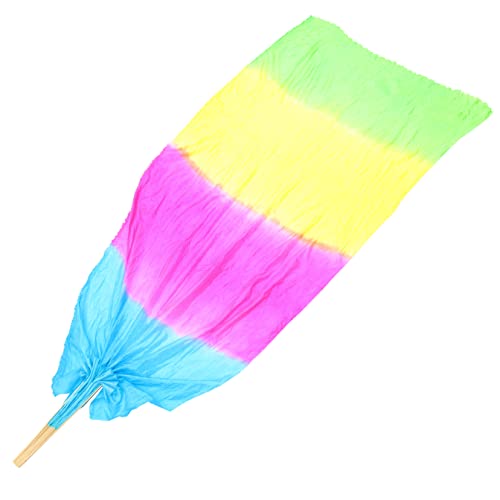 FUNOMOCYA Faltbarer Seidenfächer für Bauchtanz Langer Eleganter Fächer mit Farbverlauf Tanzaccessoires für Frauen Hochzeiten Partys und Auftritte von FUNOMOCYA