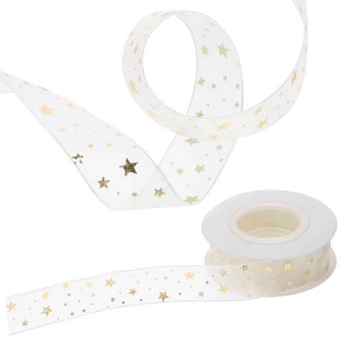 FUNOMOCYA Festival Geschenkband Breit Lang Hochwertiges Goldbedrucktes Chiffon satinband für DIY Bastelarbeiten Geschenkverpackung und Partydekoration Langlebig und Vielseitig Einsetzbar von FUNOMOCYA
